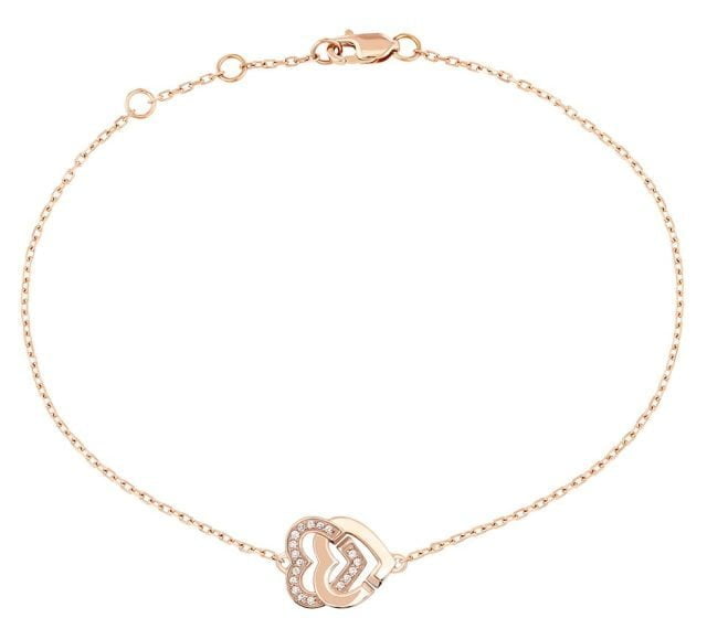 DINH VAN Bracelet sur chaine Double Coeurs R10 or rose et diamants 1 150E 1 En images, nos idées cadeaux pour la Saint-Valentin
