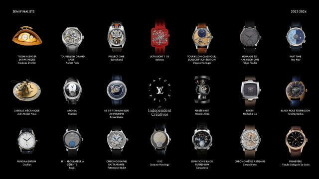 LV WATCH PRIZE 20 SEMIFINALISTS WATCHES Louis Vuitton dévoile les demi-finalistes de la 1ère édition du prix Louis Vuitton pour les créateurs indépendants de montres